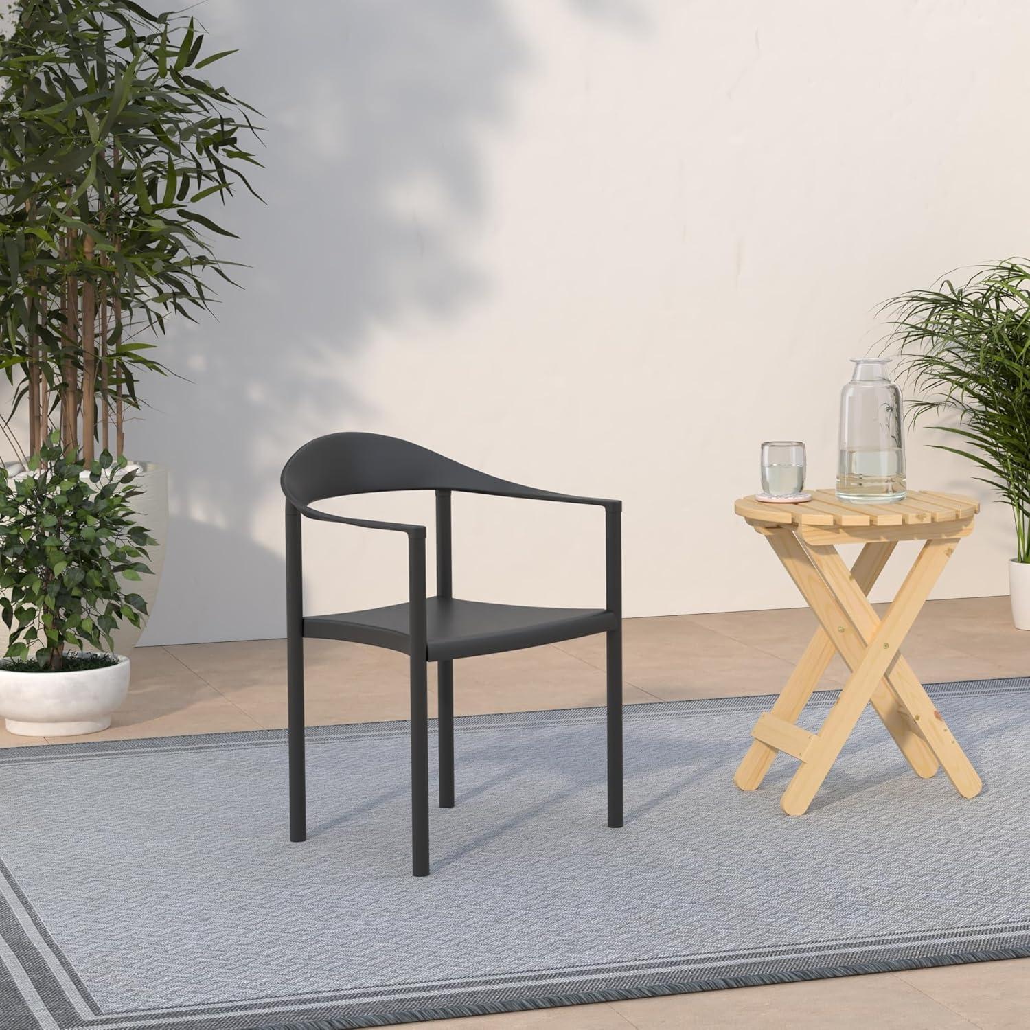 image:imageFlash Furniture 5 Pack HERCULES Series 1000 lb Capacity Black Plastic Cafe Stack ChairBlack