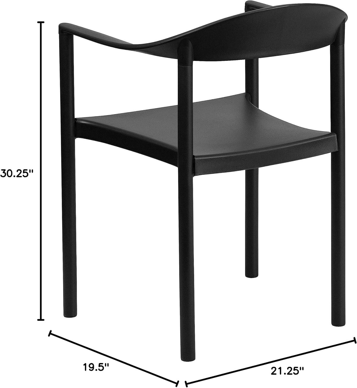 image:imageFlash Furniture 5 Pack HERCULES Series 1000 lb Capacity Black Plastic Cafe Stack ChairBlack