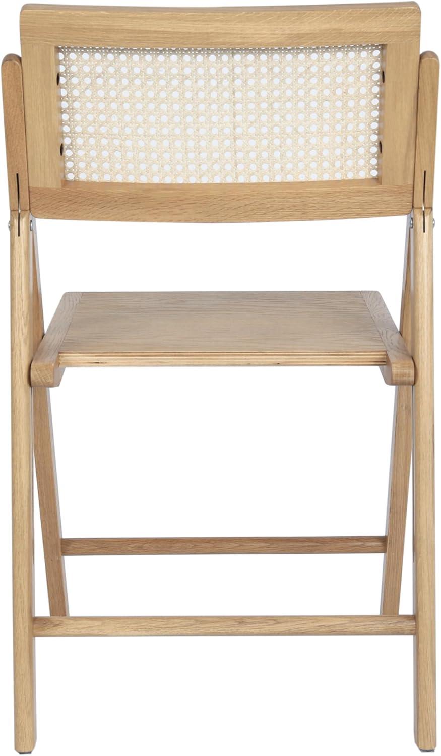 image:imageFlash Furniture Galene Cane Rattan Folding Chair Set Solid Wood Frame and Seat Ventilated Backrest Event Seating Solution Pack of 2 BlackNatural
