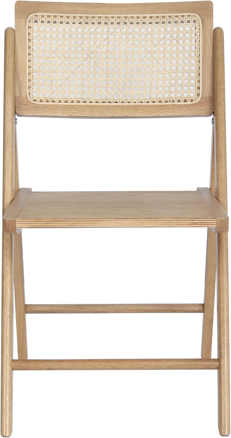image:imageFlash Furniture Galene Cane Rattan Folding Chair Set Solid Wood Frame and Seat Ventilated Backrest Event Seating Solution Pack of 2 BlackNatural