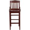 Flash Furniture 2 Pack HERCULES Series School House Back Mahogany Wood Restaurant Barstool