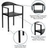 Flash Furniture 5 Pack HERCULES Series 1000 lb. Capacity Black Plastic Cafe Stack Chair(Black)