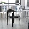 Flash Furniture 5 Pack HERCULES Series 1000 lb. Capacity Black Plastic Cafe Stack Chair(Black)