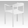 Flash Furniture 5 Pack HERCULES Series 1000 lb. Capacity Black Plastic Cafe Stack Chair(White)