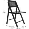 Flash Furniture Galene Cane Rattan Folding Chair Set, Solid Wood Frame and Seat, Ventilated Backrest, Event Seating Solution, Pack of 2, Black(Black)
