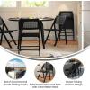 Flash Furniture Galene Cane Rattan Folding Chair Set, Solid Wood Frame and Seat, Ventilated Backrest, Event Seating Solution, Pack of 2, Black(Black)