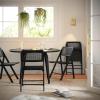 Flash Furniture Galene Cane Rattan Folding Chair Set, Solid Wood Frame and Seat, Ventilated Backrest, Event Seating Solution, Pack of 2, Black(Black)