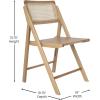Flash Furniture Galene Cane Rattan Folding Chair Set, Solid Wood Frame and Seat, Ventilated Backrest, Event Seating Solution, Pack of 2, Black(Natural)