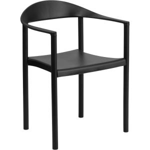 Flash Furniture 5 Pack HERCULES Series 1000 lb. Capacity Black Plastic Cafe Stack Chair(Black)
