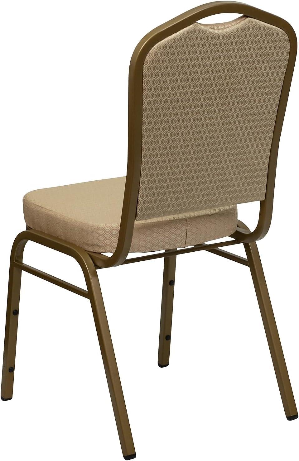 image:imageFlash Furniture 01AGH20124E Crown Back Stacking Banquet Chair Beige Fabric 25 Seat Gold Frame