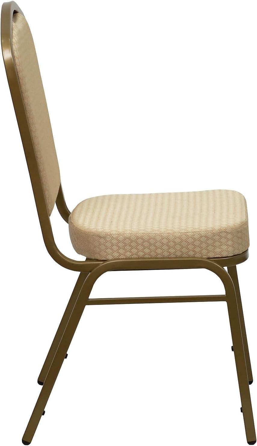 image:imageFlash Furniture 01AGH20124E Crown Back Stacking Banquet Chair Beige Fabric 25 Seat Gold Frame