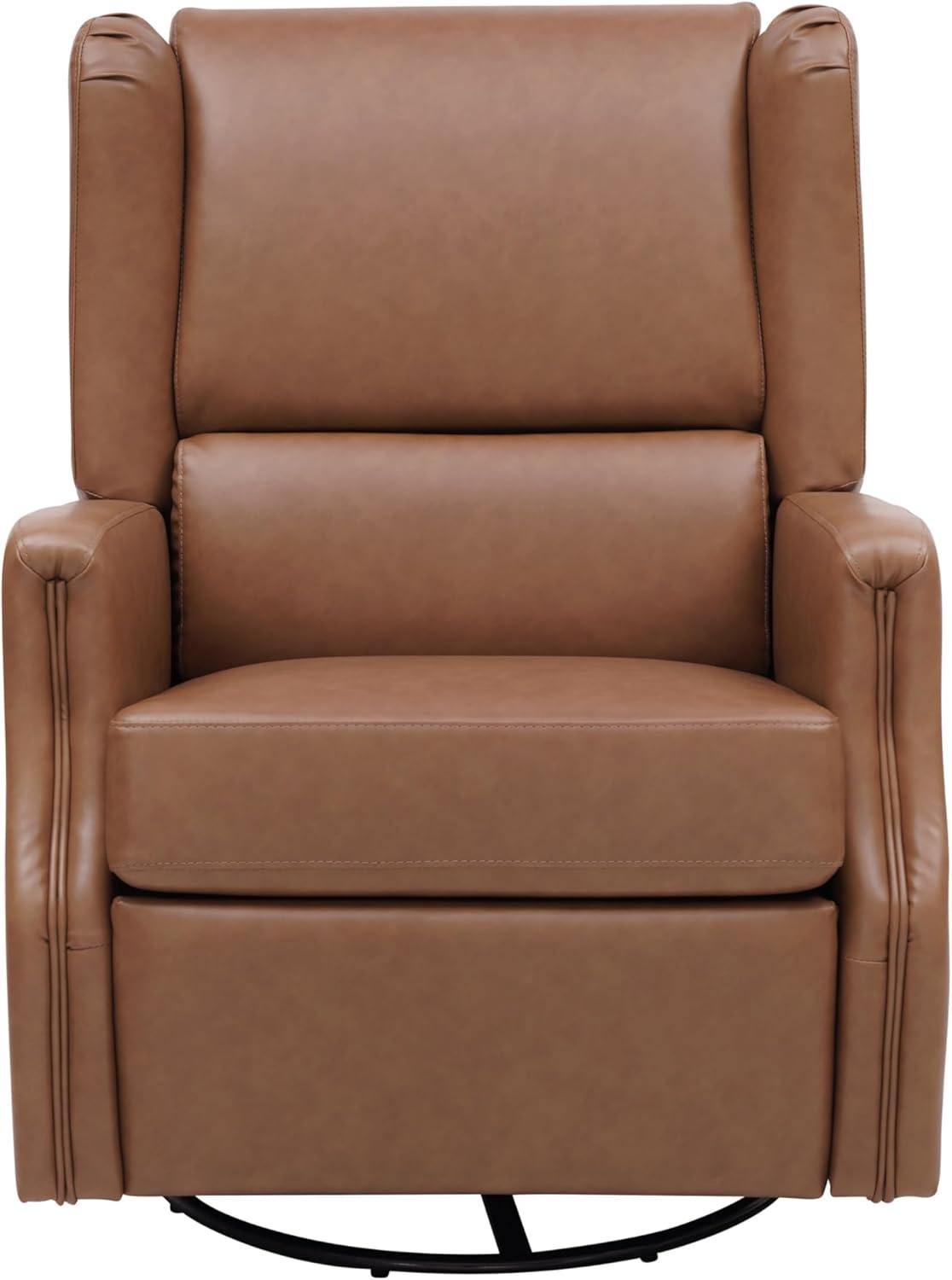 image:imageFlash Furniture Omma Swivel Glider Rocking Recliner Manual Wingback Recliner with 360 Degree Swivel for Living Room Bedroom or Nursery Cognac LeatherSoftCognac Leathersoft