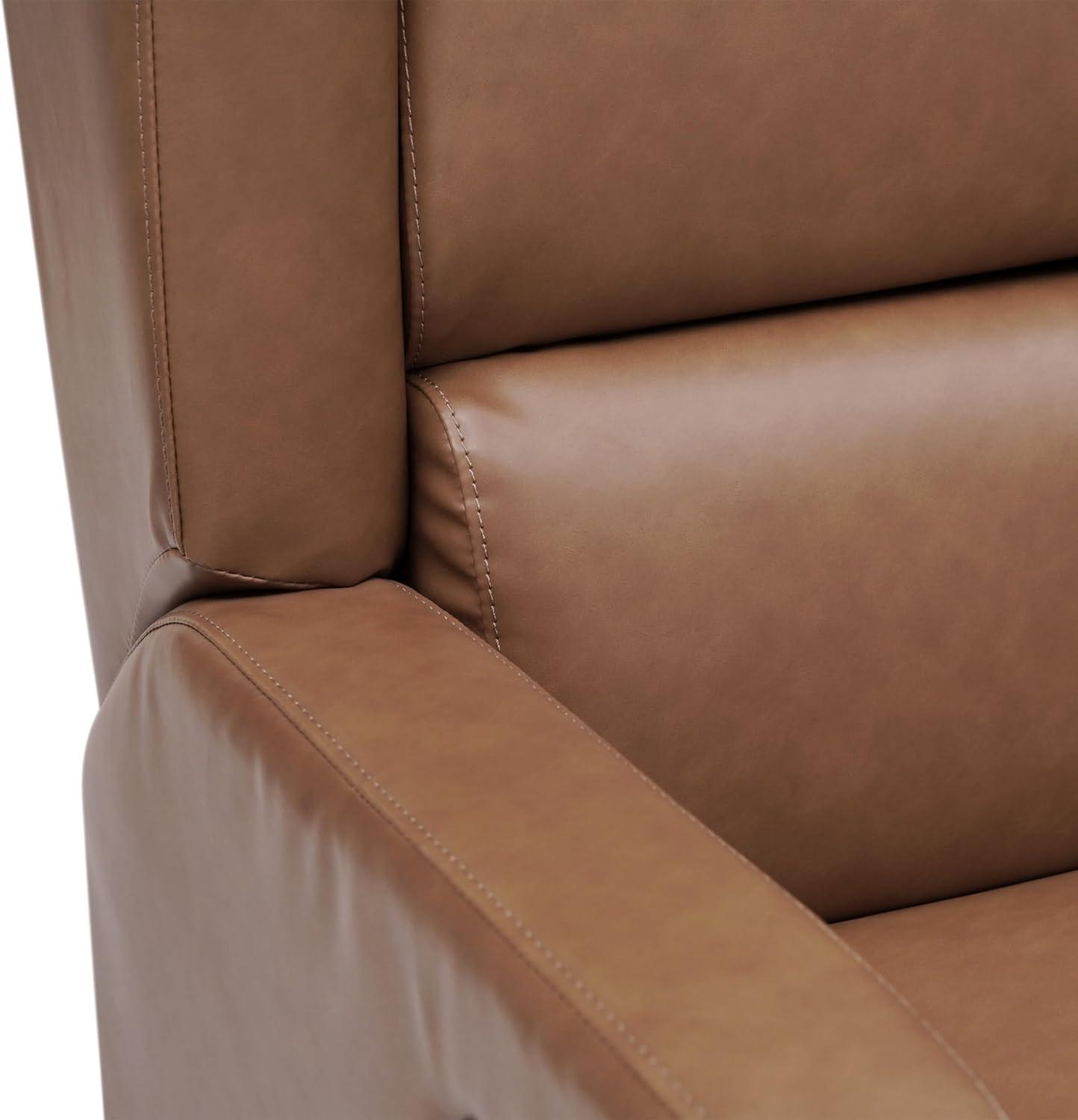 image:imageFlash Furniture Omma Swivel Glider Rocking Recliner Manual Wingback Recliner with 360 Degree Swivel for Living Room Bedroom or Nursery Cognac LeatherSoftCognac Leathersoft