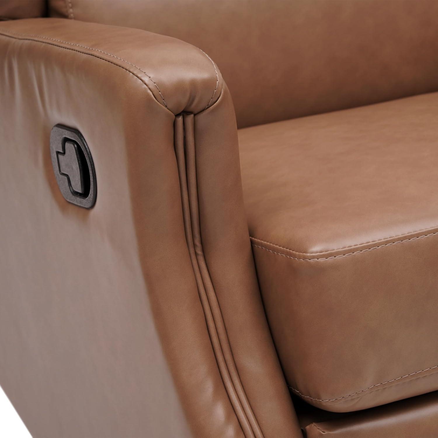 image:imageFlash Furniture Omma Swivel Glider Rocking Recliner Manual Wingback Recliner with 360 Degree Swivel for Living Room Bedroom or Nursery Cognac LeatherSoftCognac Leathersoft