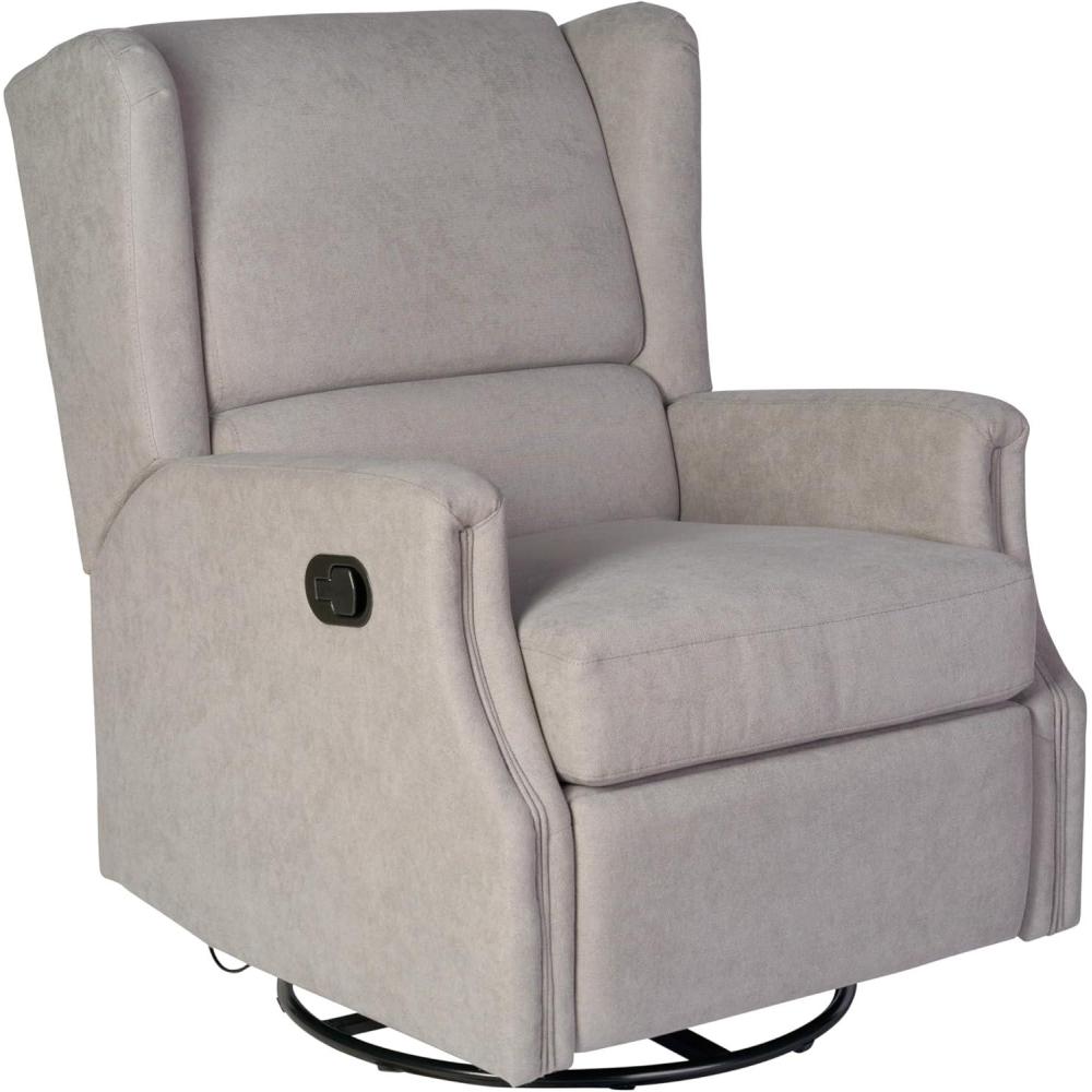 image:imageFlash Furniture Omma Swivel Glider Rocking Recliner Manual Wingback Recliner with 360 Degree Swivel for Living Room Bedroom or Nursery Cognac LeatherSoftLight Gray