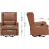 Flash Furniture Omma Swivel Glider Rocking Recliner, Manual Wingback Recliner with 360 Degree Swivel, for Living Room, Bedroom, or Nursery, Cognac LeatherSoft(Cognac Leathersoft)