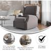 Flash Furniture Omma Swivel Glider Rocking Recliner, Manual Wingback Recliner with 360 Degree Swivel, for Living Room, Bedroom, or Nursery, Cognac LeatherSoft(Dark Gray)