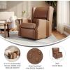 Flash Furniture Omma Swivel Glider Rocking Recliner, Manual Wingback Recliner with 360 Degree Swivel, for Living Room, Bedroom, or Nursery, Cognac LeatherSoft(Cognac Leathersoft)