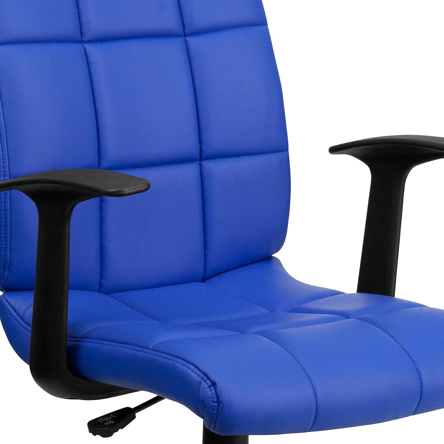 image:imageFlash Furniture Clayton MidBack Orange Quilted Vinyl Swivel Task Office Chair with ArmsBlue
