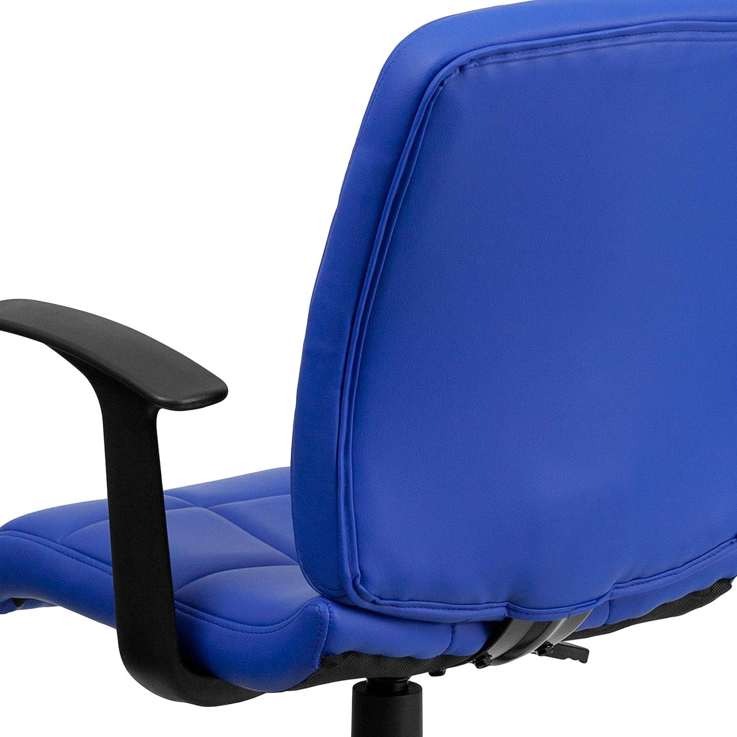 image:imageFlash Furniture Clayton MidBack Orange Quilted Vinyl Swivel Task Office Chair with ArmsBlue