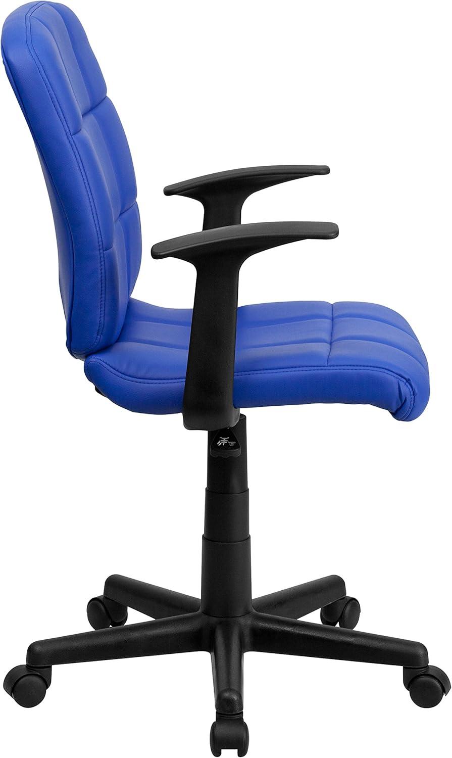 image:imageFlash Furniture Clayton MidBack Orange Quilted Vinyl Swivel Task Office Chair with ArmsBlue