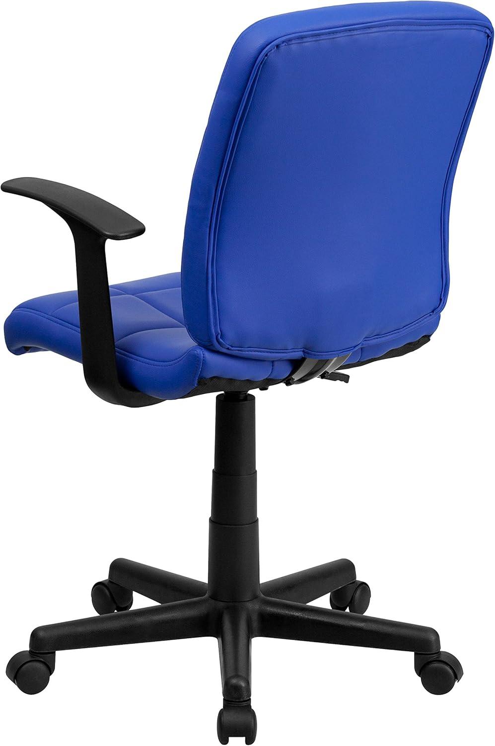 image:imageFlash Furniture Clayton MidBack Orange Quilted Vinyl Swivel Task Office Chair with ArmsBlue