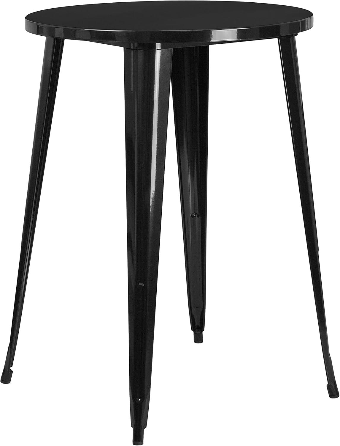 image:imageFlash Furniture Commercial Grade 30 Round White Metal IndoorOutdoor Bar Table Set with 2 Cafe StoolsBlack