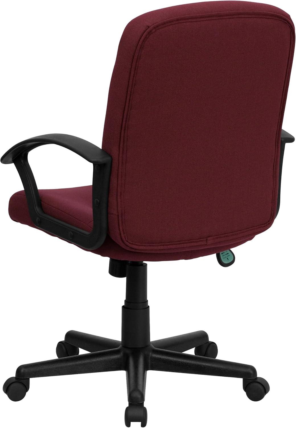 image:imageFlash Furniture Garver MidBack Burgundy Fabric Executive Swivel Office Chair with Nylon Arms