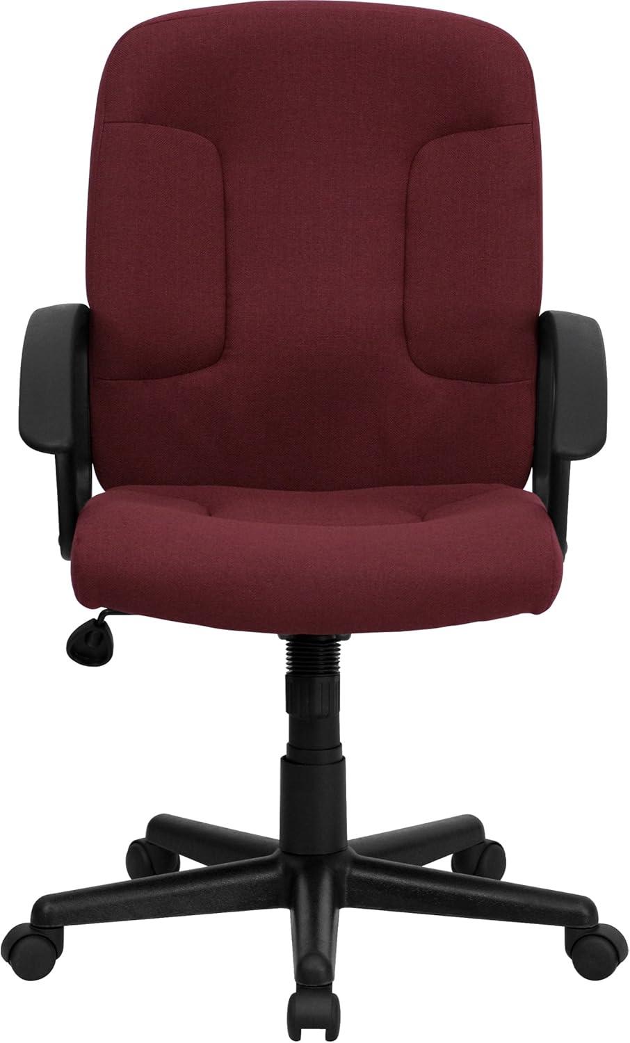 image:imageFlash Furniture Garver MidBack Burgundy Fabric Executive Swivel Office Chair with Nylon Arms