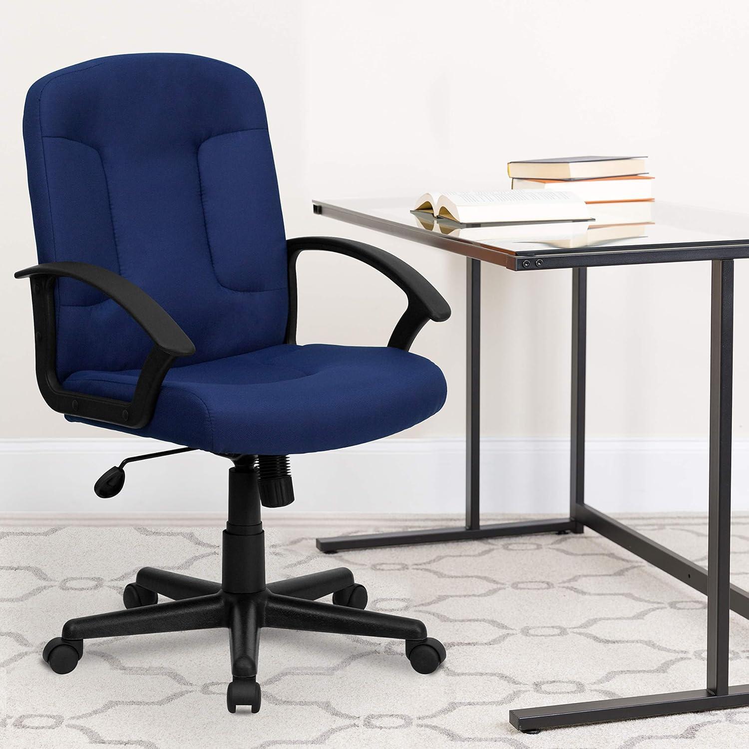 image:imageFlash Furniture Garver MidBack Navy Fabric Executive Swivel Office Chair with Nylon Arms