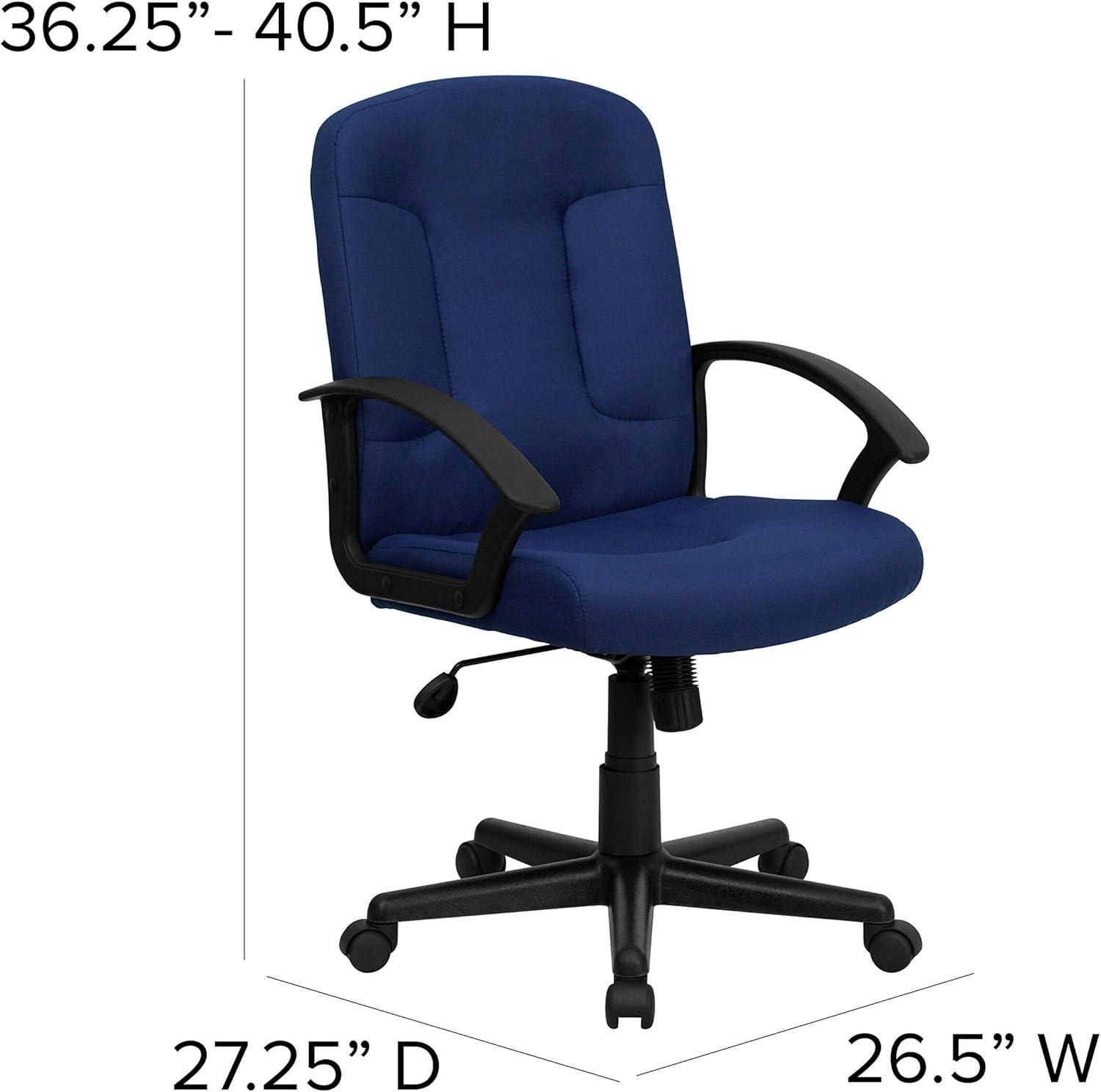 image:imageFlash Furniture Garver MidBack Navy Fabric Executive Swivel Office Chair with Nylon Arms