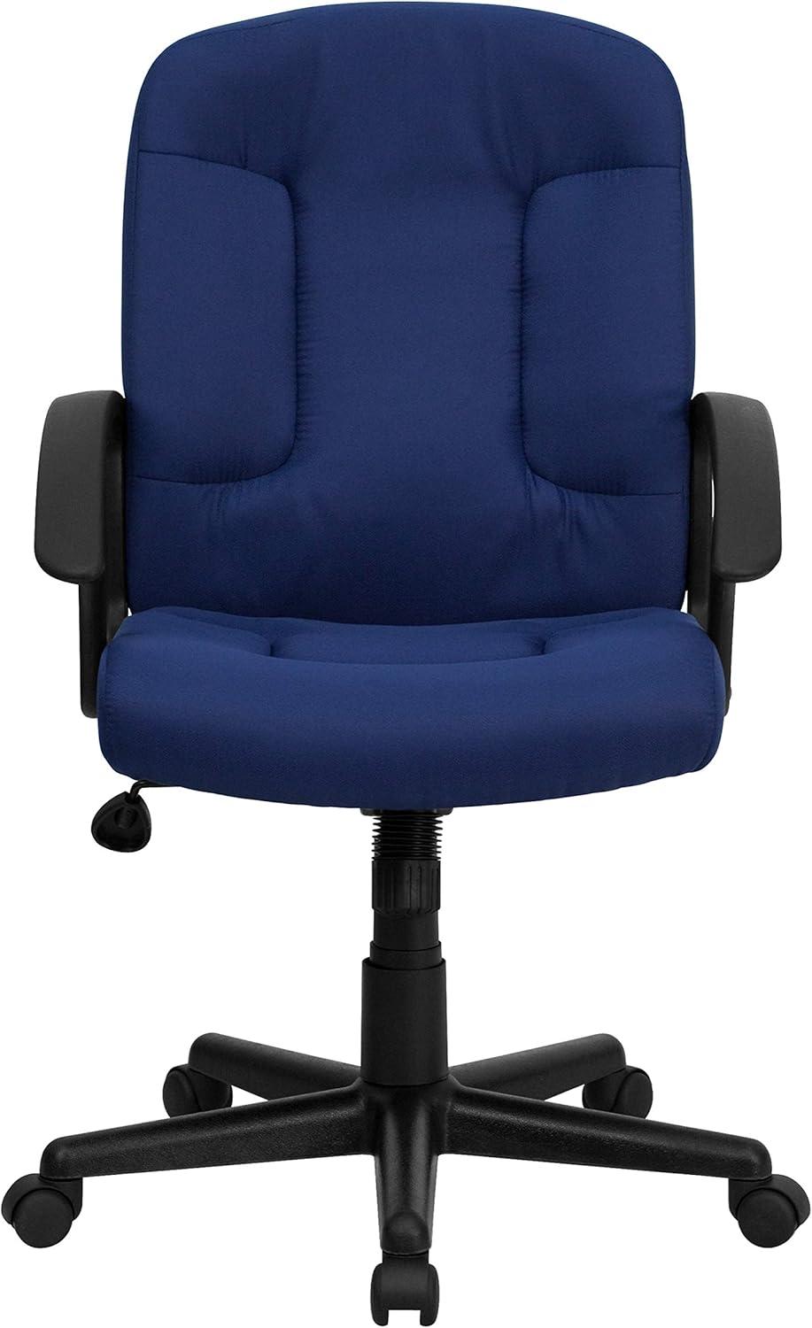 image:imageFlash Furniture Garver MidBack Navy Fabric Executive Swivel Office Chair with Nylon Arms