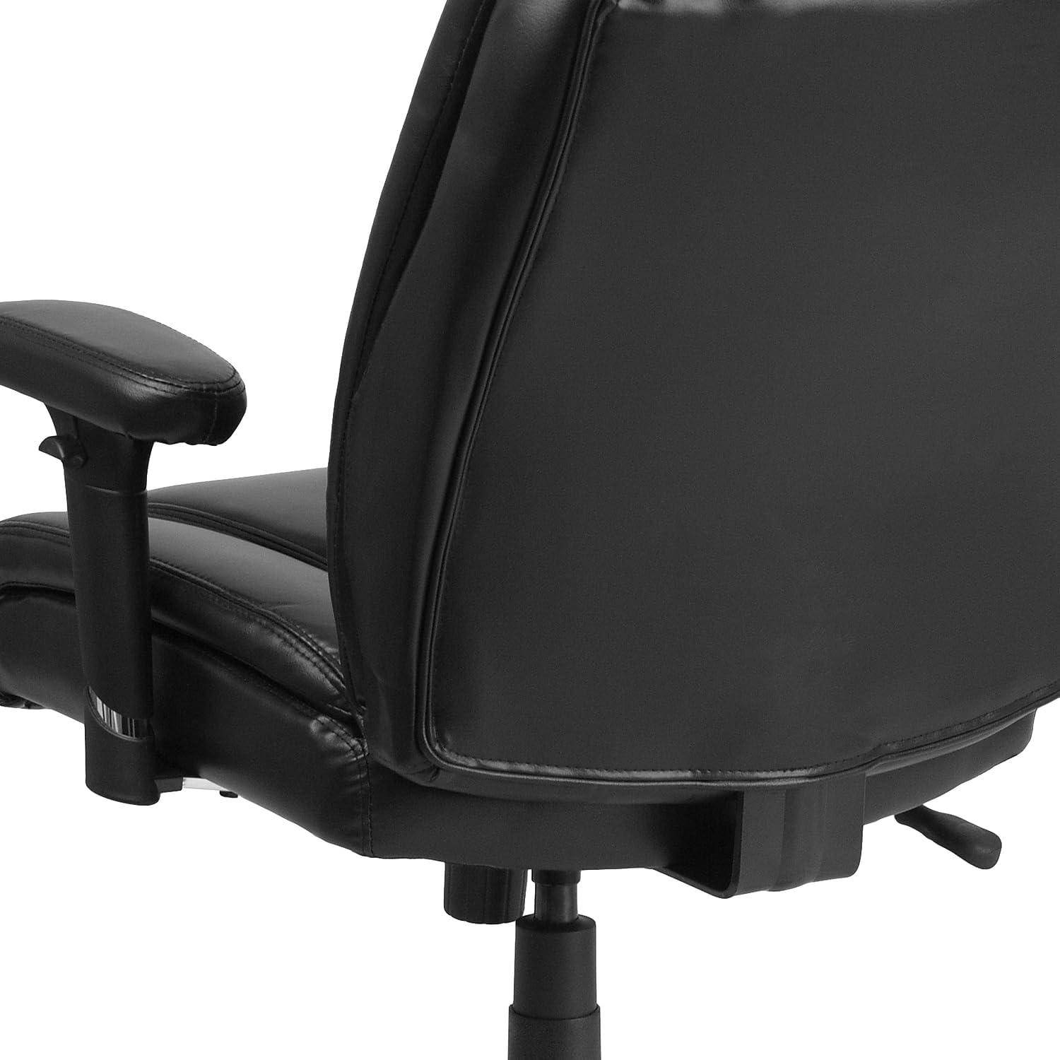 image:imageFlash Furniture HERCULES Series Big amp Tall 400 lb Rated Black LeatherSoft Ergonomic Task Office Chair with Chrome Base and Adjustable Arms