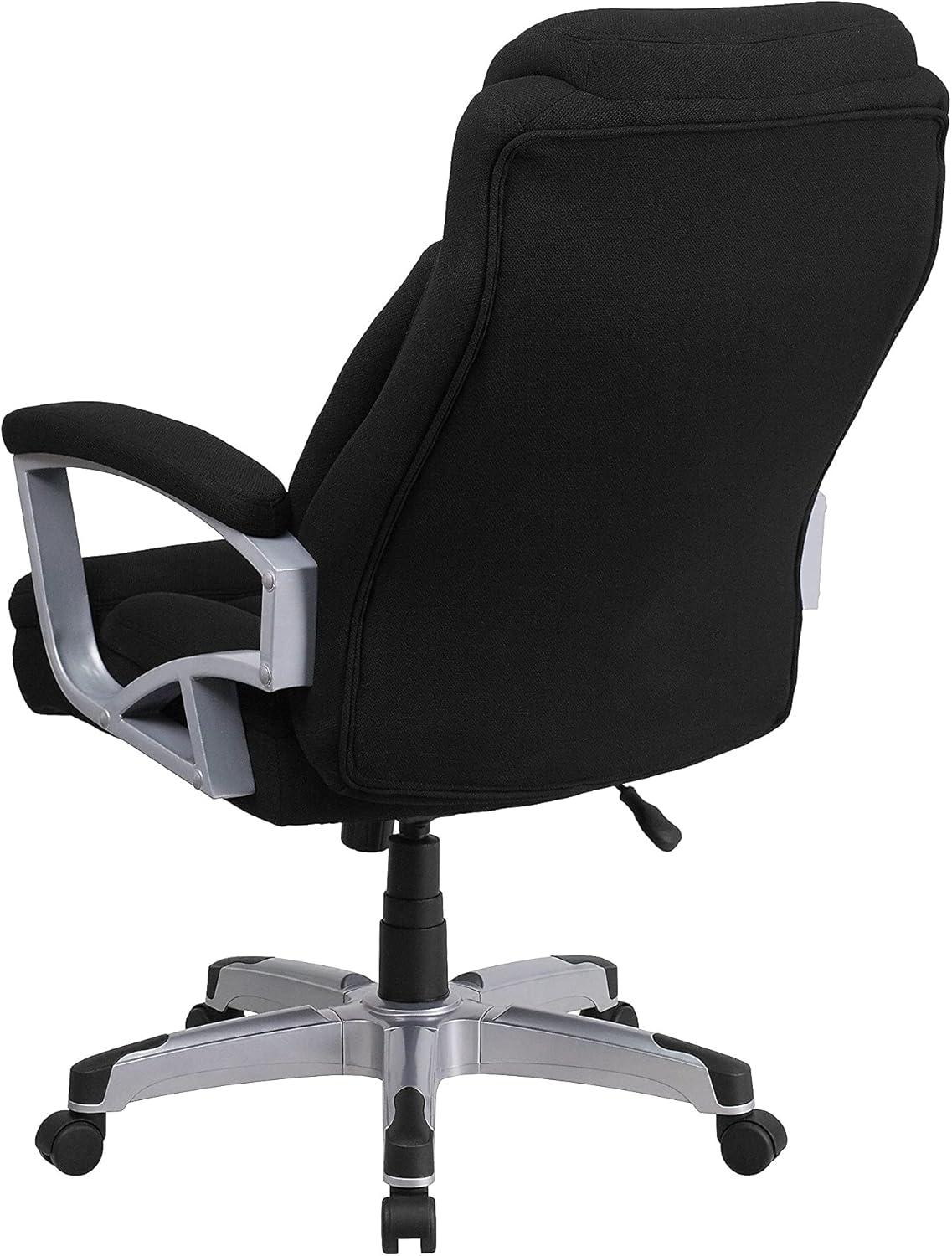 image:imageFlash Furniture HERCULES Series Big amp Tall 500 lb Rated Black LeatherSoft Executive Swivel Ergonomic Office Chair with ArmsBlack Fabric