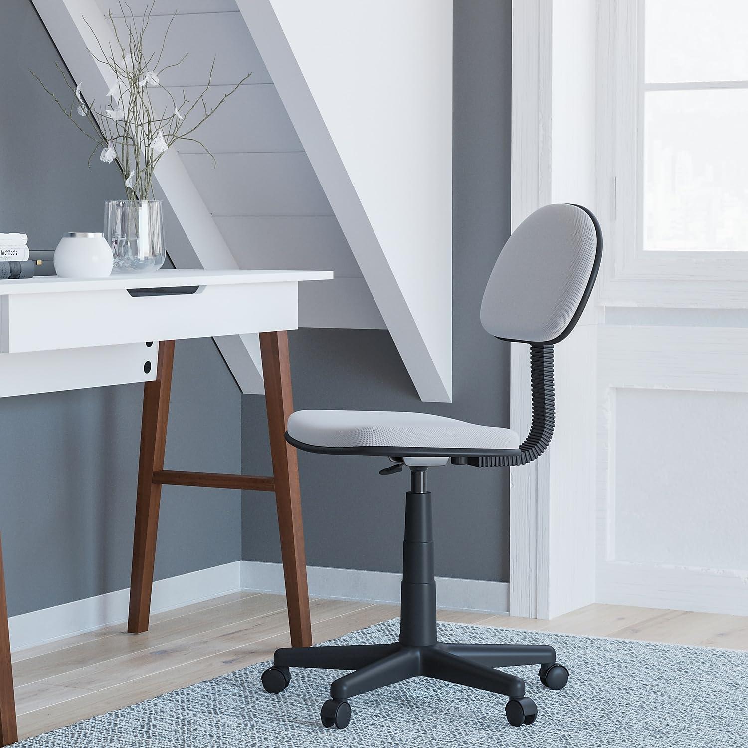 image:imageFlash Furniture Harry Low Back Swivel Task Office Chair Adjustable Light Orange Student Chair with Padded Mesh Seat amp Back Homeschool Study ChairGrey