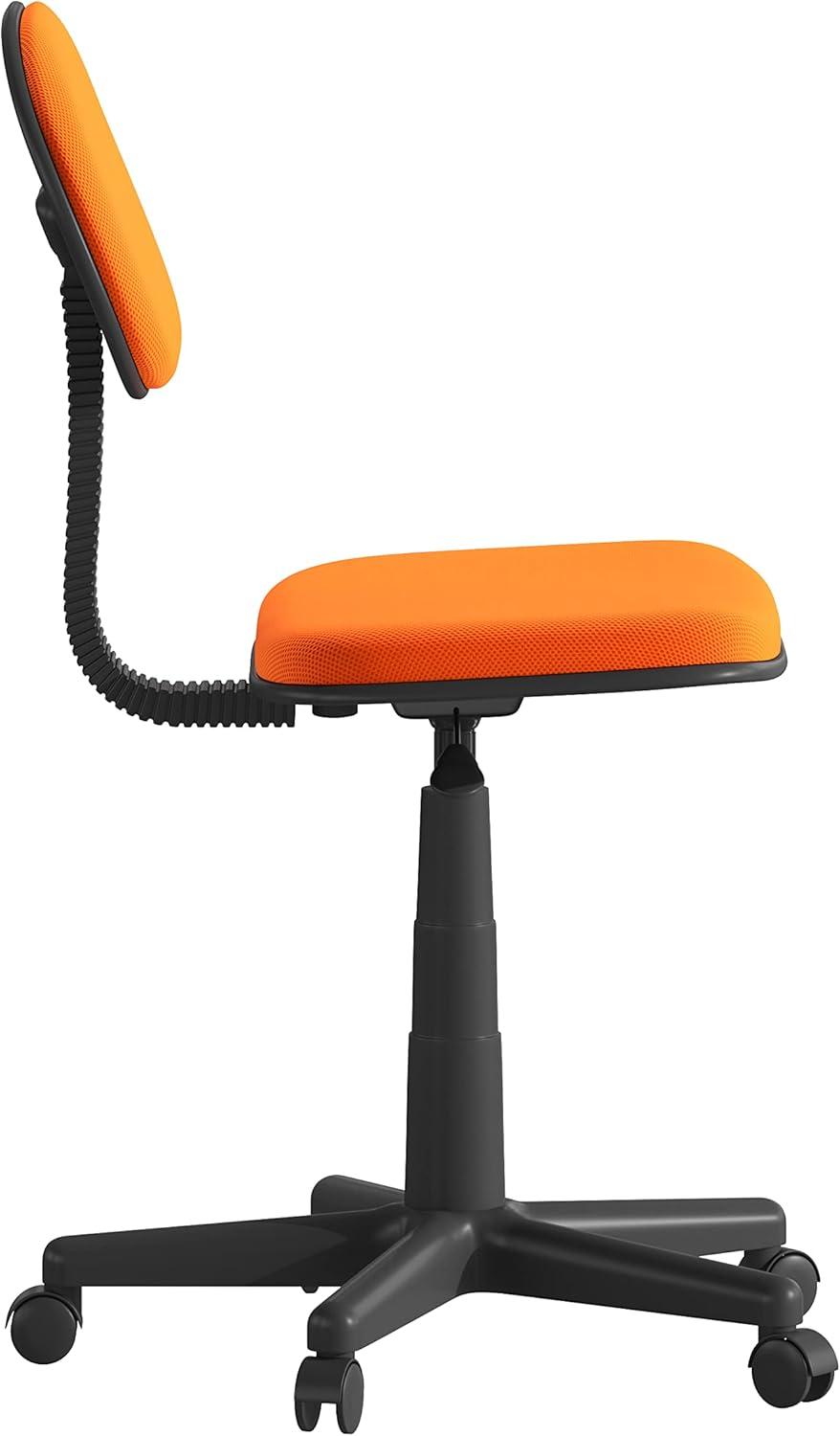 image:imageFlash Furniture Harry Low Back Swivel Task Office Chair Adjustable Light Orange Student Chair with Padded Mesh Seat amp Back Homeschool Study ChairLight Orange