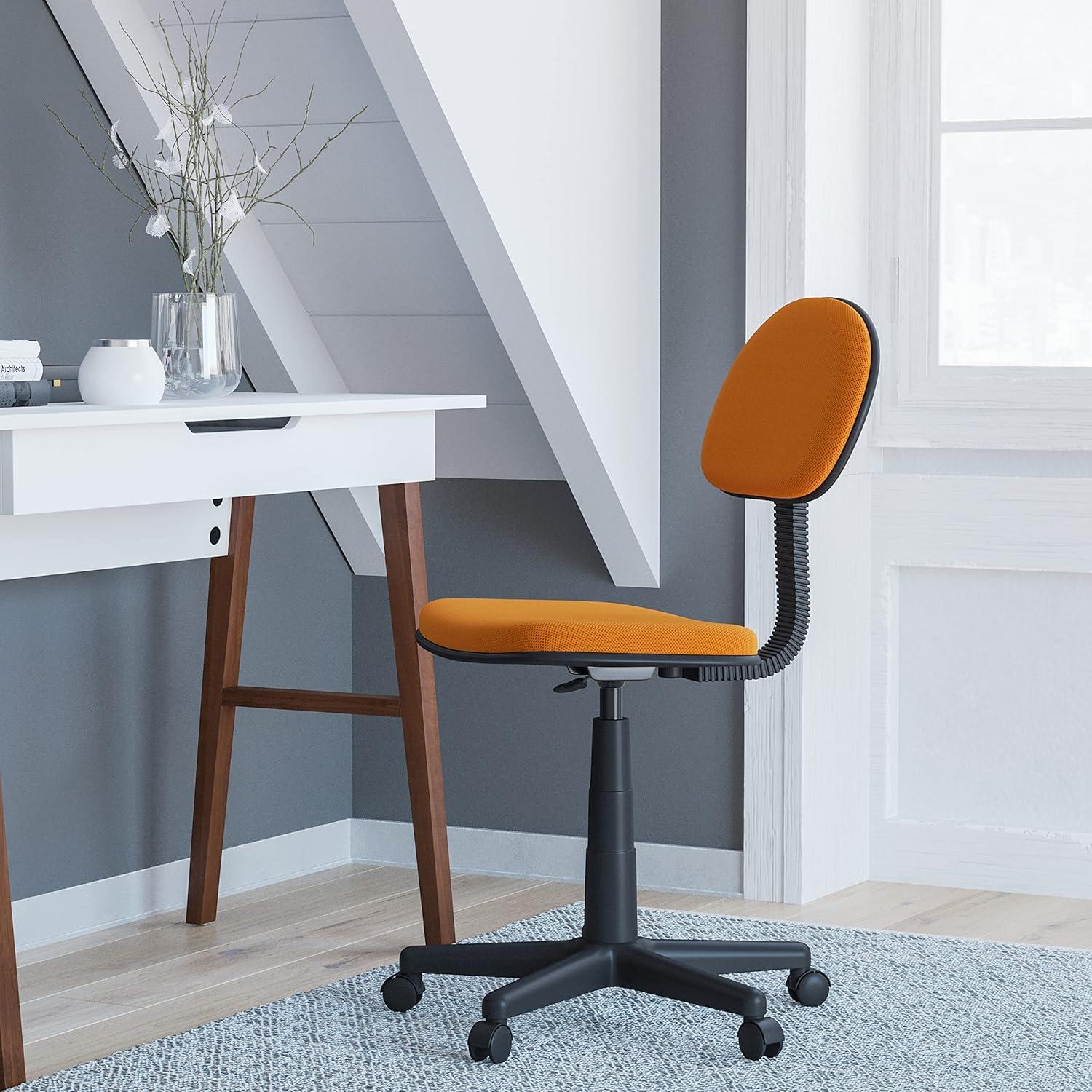 image:imageFlash Furniture Harry Low Back Swivel Task Office Chair Adjustable Light Orange Student Chair with Padded Mesh Seat amp Back Homeschool Study ChairLight Orange