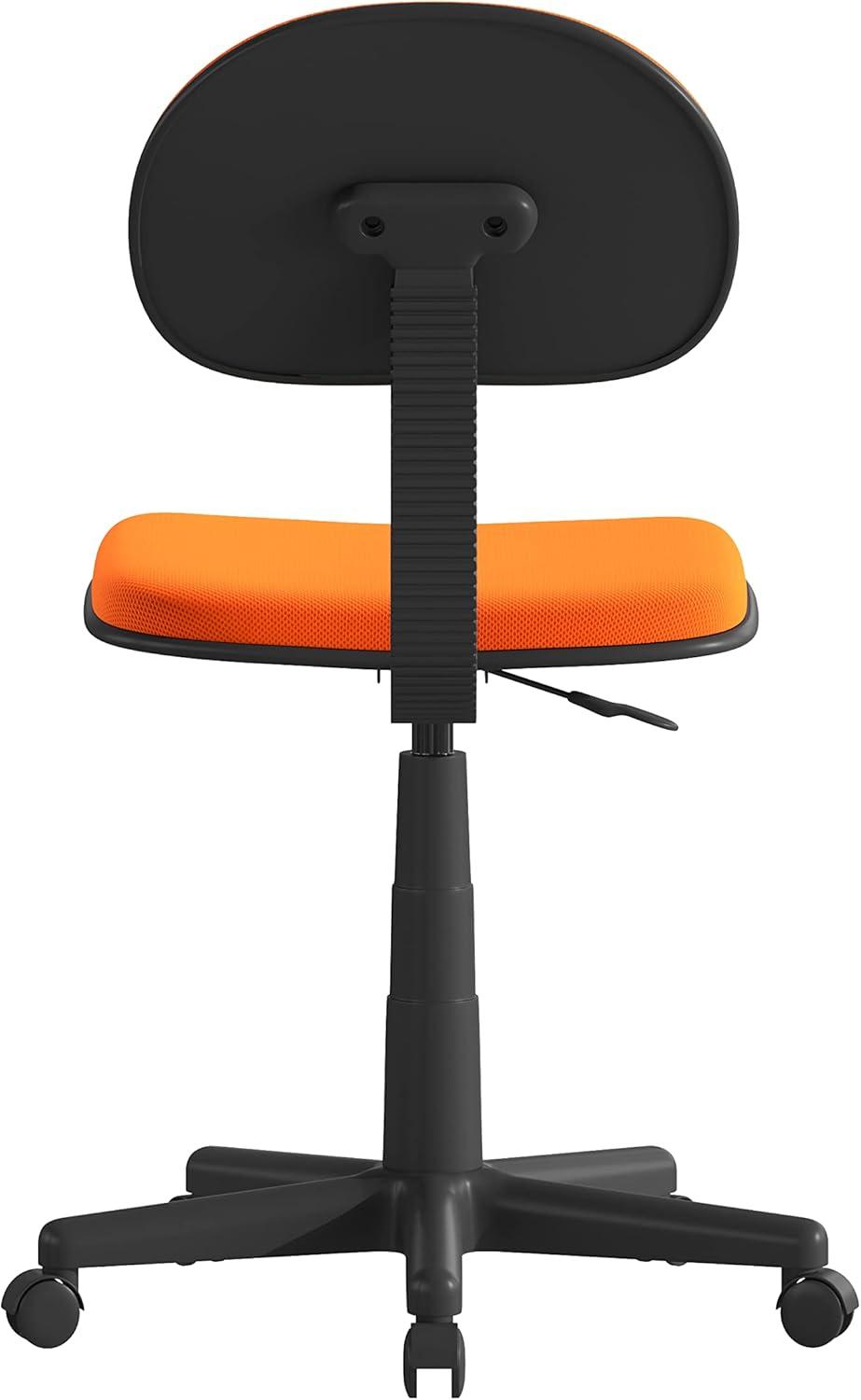 image:imageFlash Furniture Harry Low Back Swivel Task Office Chair Adjustable Light Orange Student Chair with Padded Mesh Seat amp Back Homeschool Study ChairLight Orange