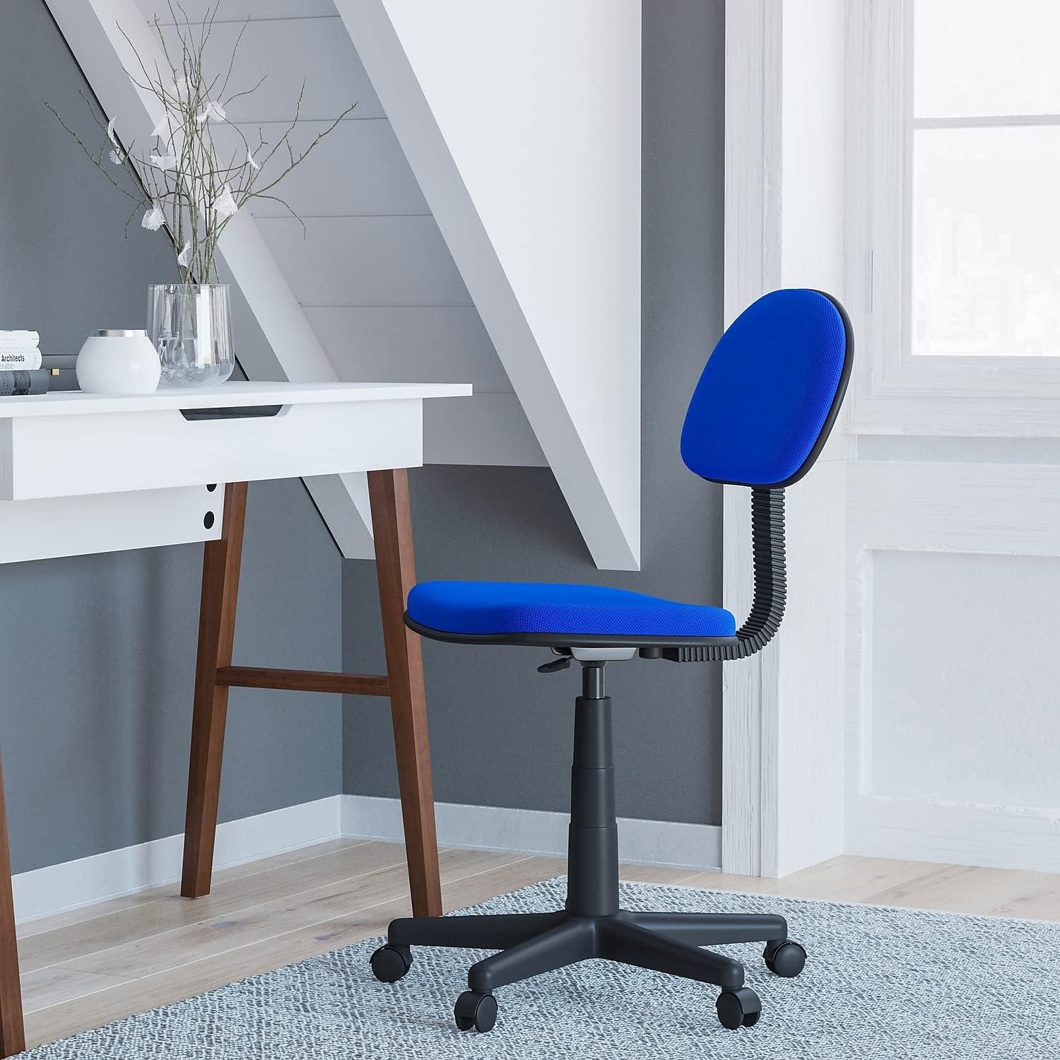image:imageFlash Furniture Harry Low Back Swivel Task Office Chair Adjustable Light Orange Student Chair with Padded Mesh Seat amp Back Homeschool Study ChairRoyal Blue