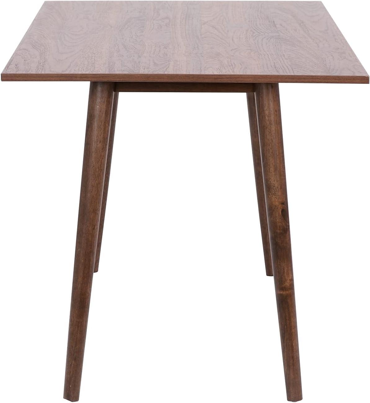 image:imageFlash Furniture Hatfield MidCentury Modern Dining Table Dark Walnut Engineered Wood Kitchen Table 47 Inches Tapered Wood Legs Seats up to 4 Adults