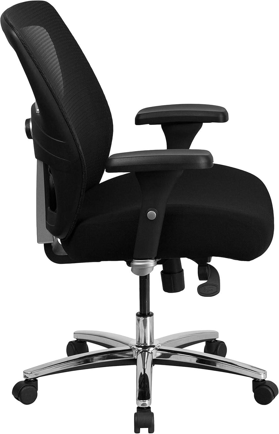 image:imageFlash Furniture Hercules Series Big amp Tall Swivel Office and Gaming Chair Ergonomic Mesh Office Chair with Padded Seat and Ratchet Back Black