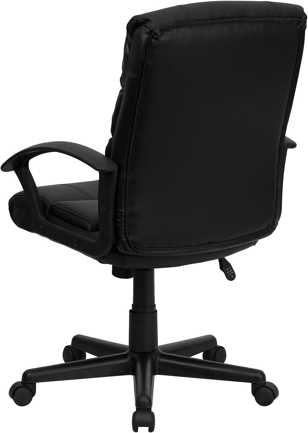 image:imageFlash Furniture Lane MidBack Black LeatherSoft Swivel Task Office Chair with Arms