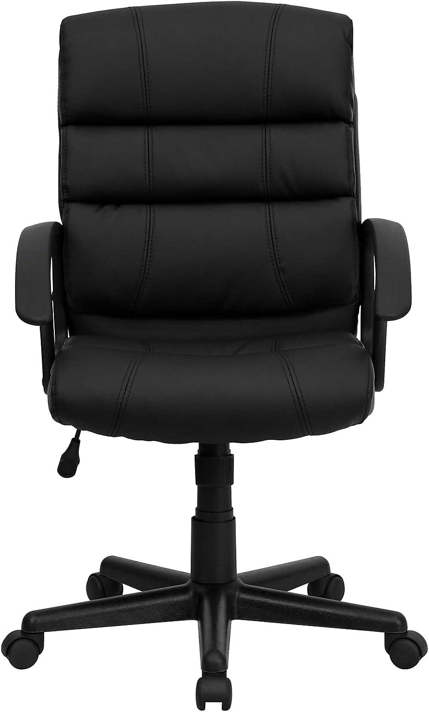 image:imageFlash Furniture Lane MidBack Black LeatherSoft Swivel Task Office Chair with Arms