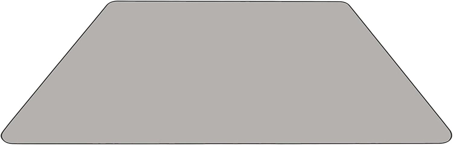 image:imageFlash Furniture Mobile 225W x 45L Trapezoid Grey HP Laminate Activity Table Standard Height Adjustable LegsGrey