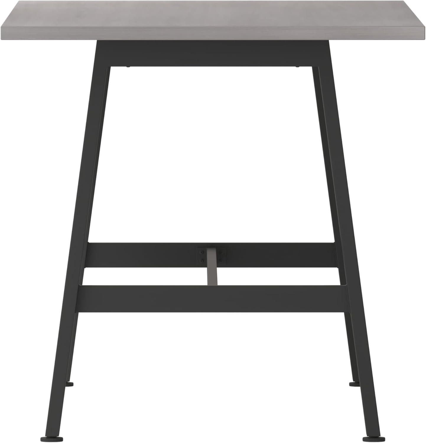 image:imageFlash Furniture Redmond Conference Table with AFrame Base Commercial Water and Scratch Resistant Laminate Finish PVC Edge Heavy Duty Steel Frame 60x30 Gray OakGray Oak