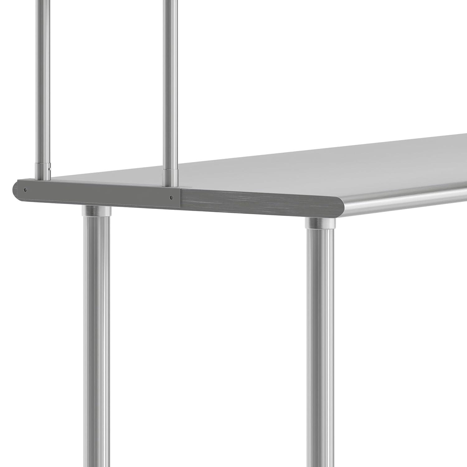 image:imageFlash Furniture Reese Prep and Work Table with NSF Certified 18 Gauge Stainless Steel Top Shelf and Double Overshelves with Galvanized Steel Undershelf 30 x 4824 x 72