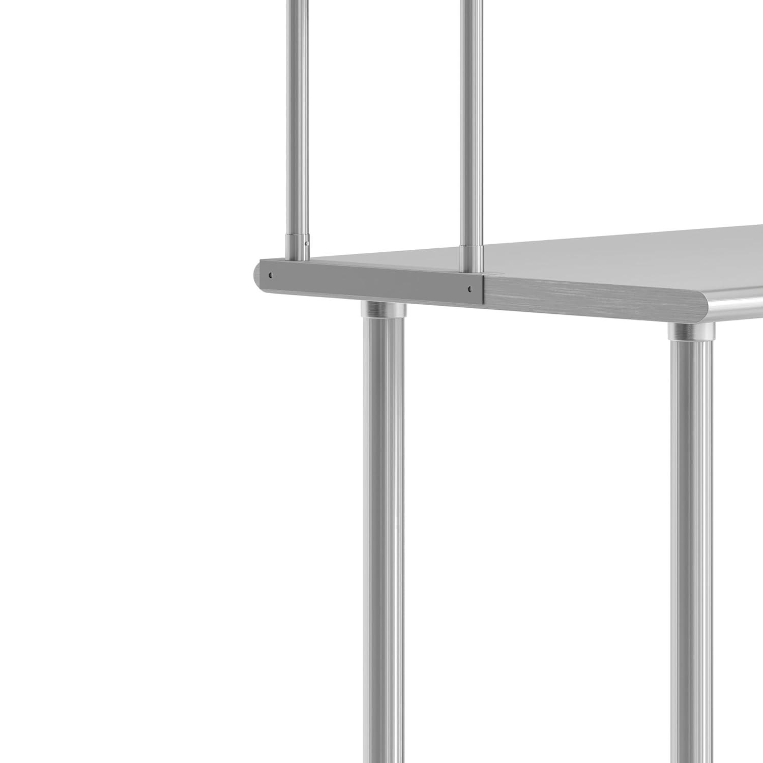 image:imageFlash Furniture Reese Prep and Work Table with NSF Certified 18 Gauge Stainless Steel Top Shelf and Double Overshelves with Galvanized Steel Undershelf 30 x 4824 x 36