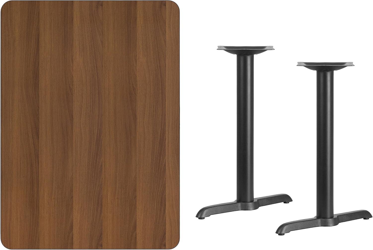 image:imageFlash Furniture Stiles 30 x 42 Rectangular Black Laminate Table Top with 5 x 22 Table Height BasesWalnut