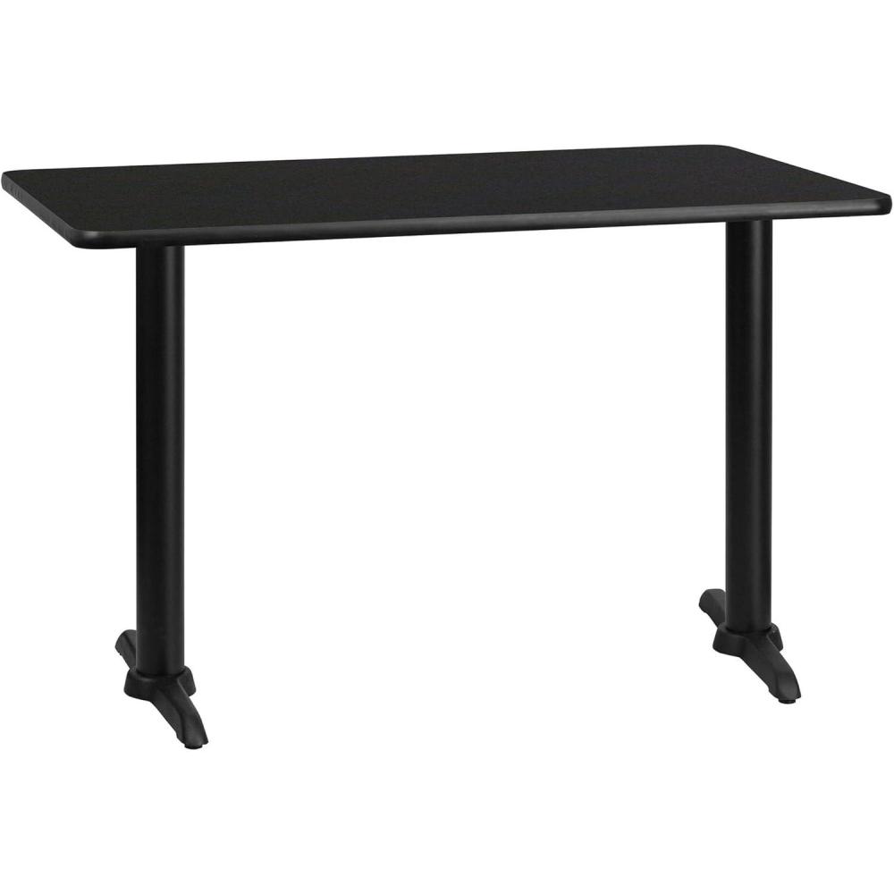 image:imageFlash Furniture 30 x 48 Rectangular Mahogany Laminate Table Top with 5 x 22 Table Height BasesBlack