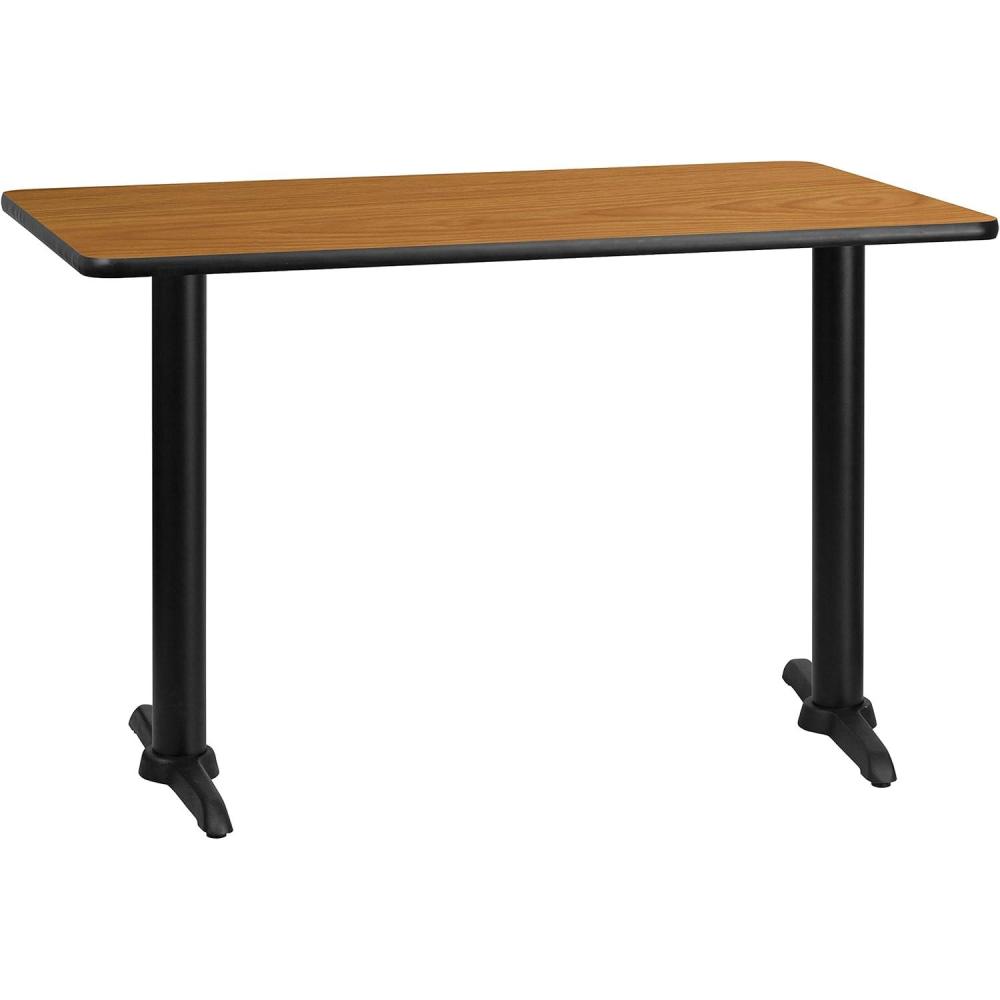 image:imageFlash Furniture 30 x 48 Rectangular Mahogany Laminate Table Top with 5 x 22 Table Height BasesNatural